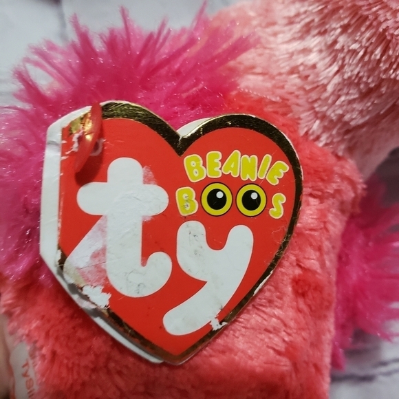 Ty Beanie Boos 6-inch GILDA Pink Flamingo Plush Stuffed Animal Toy Year 2017 - Picture 6 of 11
